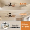 TALOYA 42 inch Ceiling Fans with Lights,Ultra Quite Ceiling Fan with Light and Remote Control,Reversible, Dimmable,Modern Ceiling Fan for Home Black - 3 of 4