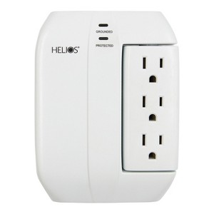 Helios 5-Outlet Wall Tap Surge Protector with 2 USB Charging Ports in White - 1 of 4