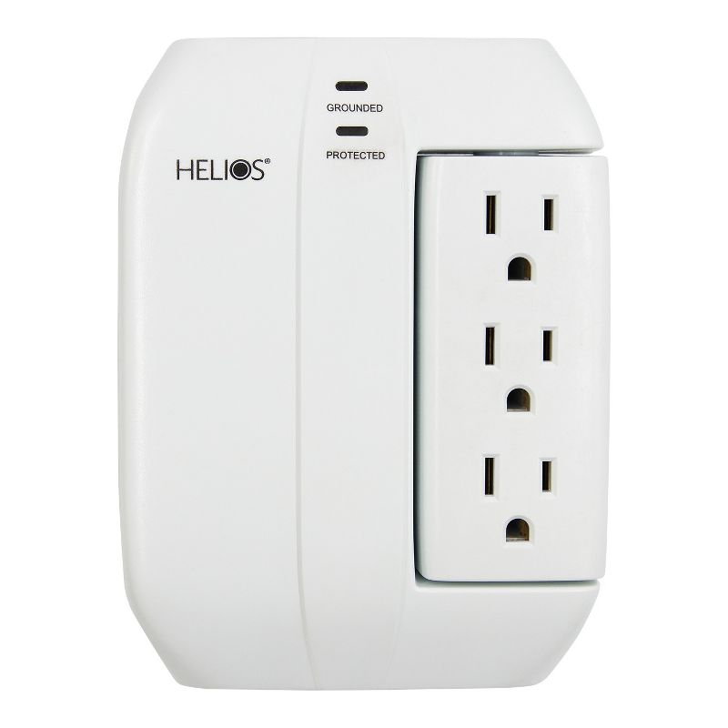 Helios 5-Outlet Wall Tap Surge Protector with 2 USB Charging Ports, 1 of 9
