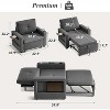 Vipbear 3-in-1 sofa chair bed, 42.5W convertible sleeping chair with pull-out bed and wing table, cup holder, adjustable backrest, side pockets - 2 of 4