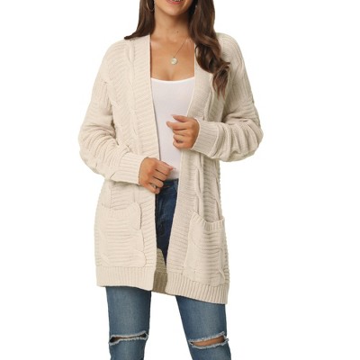 Seta T Women's Long Sleeve Cable Knit Cardigan Sweaters Open Front Fall ...