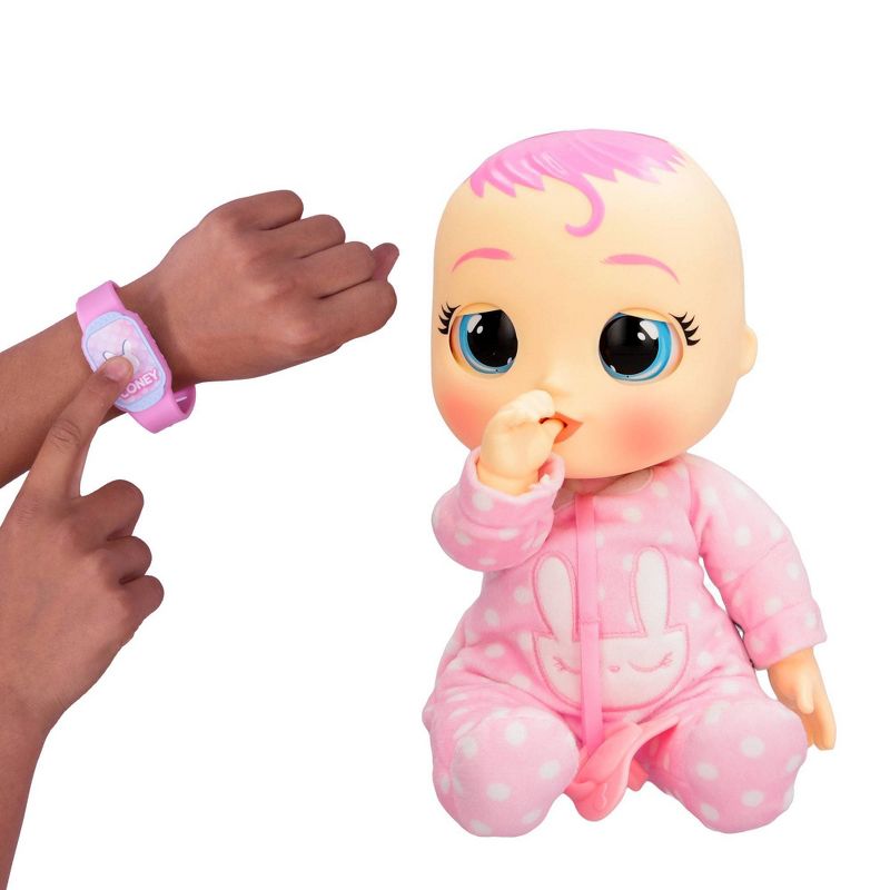 Cry Babies Newborn Coney Interactive Baby Doll with 20+ Baby Sounds and Interactive Bracelet, 4 of 14