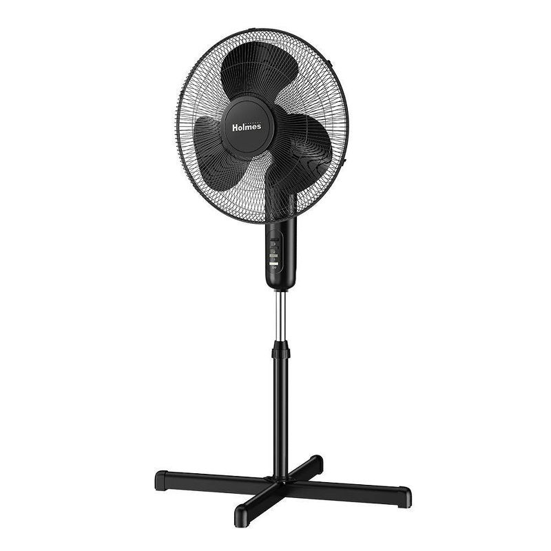 Holmes 16&#34; Oscillating 3 Speed Manual Stand Fan Black, 1 of 9