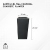 Rosemead Home & Garden, Inc. 24" x 11" Rectangular Kante Lightweight Modern Tall Outdoor Planter Charcoal - 2 of 4