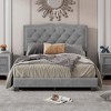 Full Size Upholstered Platform Bed with Tufted Headboard - 2 of 4