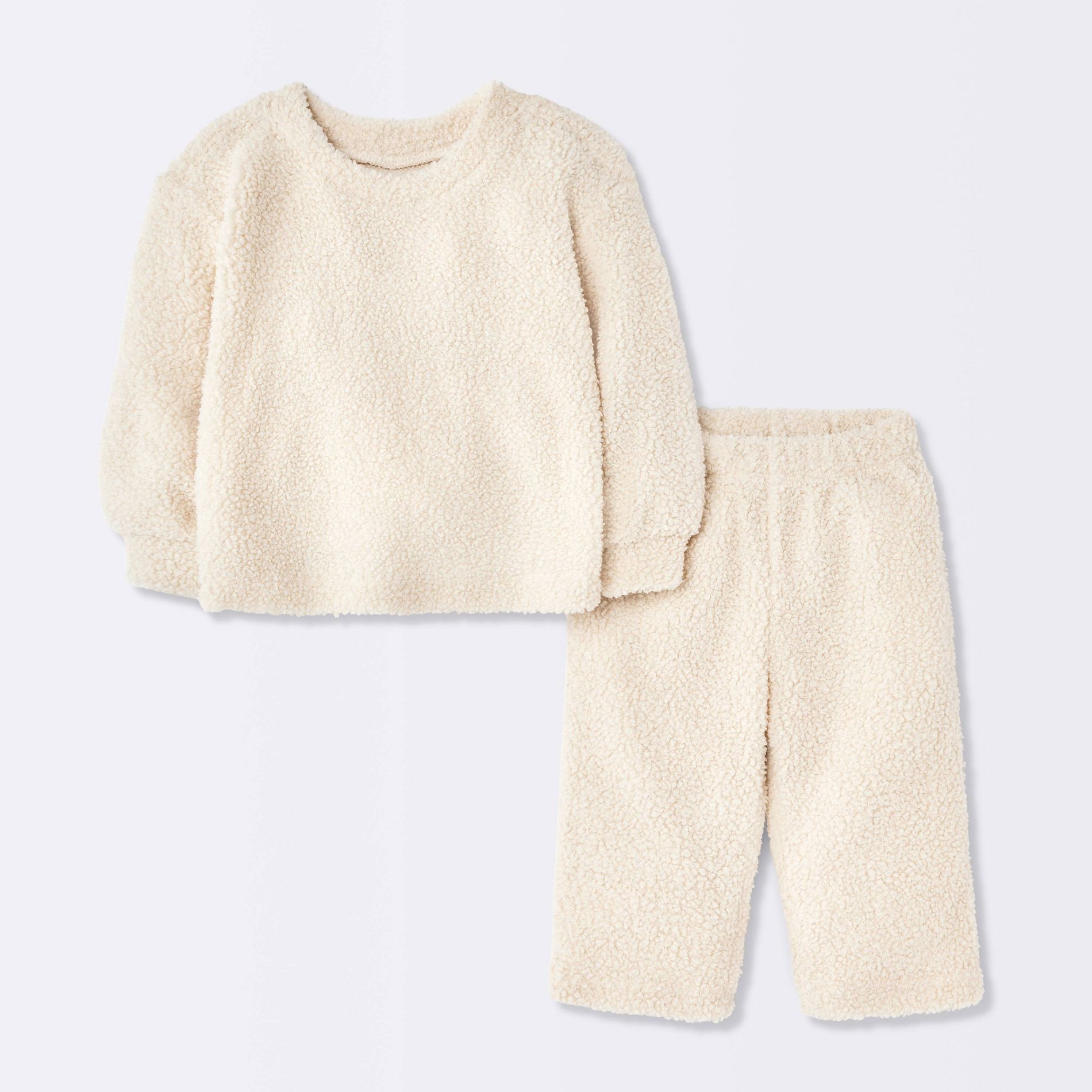 Baby 2pc Cozy Boucle Sweatshirt and Pants Set - Cloud Island™ Cream