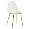 SEVOBAL Dining Chairs Set of 6 Modern Transparent Armless Chairs with Gold-Plated Metal Legs, Gold, 17.32"*18.11"*32.67" - 4 of 4