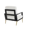 Cesicia White Accent Chair with Gold Metal Legs & Rubberwood Frame Single Sofa Chair for Living Room&Balcony - 2 of 4