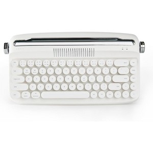 MaseiKar Wireless Typewriter Keyboard, Retro Aesthetic with Integrated Stand, Cute Round Keycaps, USB-C/Bluetooth Connection for Tablet, Phone, PC - 1 of 4