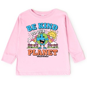 The Juniper Shop SmileyWorld Be Kind To Our Planet Rainbow Toddler Long Sleeve Tee - 1 of 4