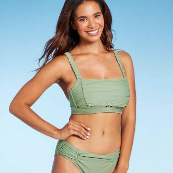 Women's Flower Charm Underwire Bikini Top - Wild Fable™ Green/ivory Leaf  Print M : Target