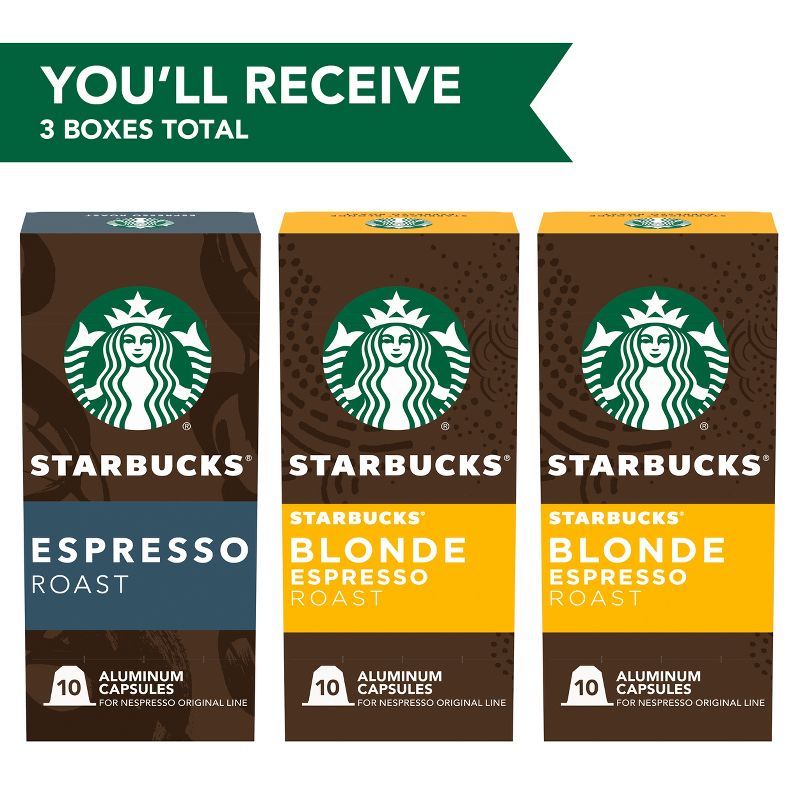 Starbucks by Nespresso Original Line Pods Light and Dark Roast Coffee Variety Pack - 24ct, 3 of 9