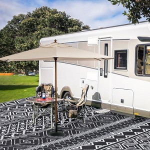 Rug Waterproof Outdoor Carpet Patio Rug Mat Reversible RV Camping Rug Plastic Straw Rug Outside Outdoor Area Rug for Patio Balcony Backyard Picnic - 1 of 4