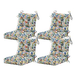 ARTPLAN Seat/Back Outdoor Chair Cushion,Set of 4 Patio Chair Cushion with Tie,Tufted Replacement for Patio Furniture,40x20x4 Inches,4 Count - 1 of 4