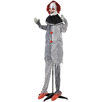 YOOCOZZ Outdoor Halloween Decoration 6' Life Size Circus Clown with Light Up Eyes,Talking and Laughter