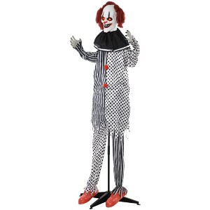 YOOCOZZ Outdoor Halloween Decoration 6' Life Size Circus Clown with Light Up Eyes,Talking and Laughter - 1 of 4