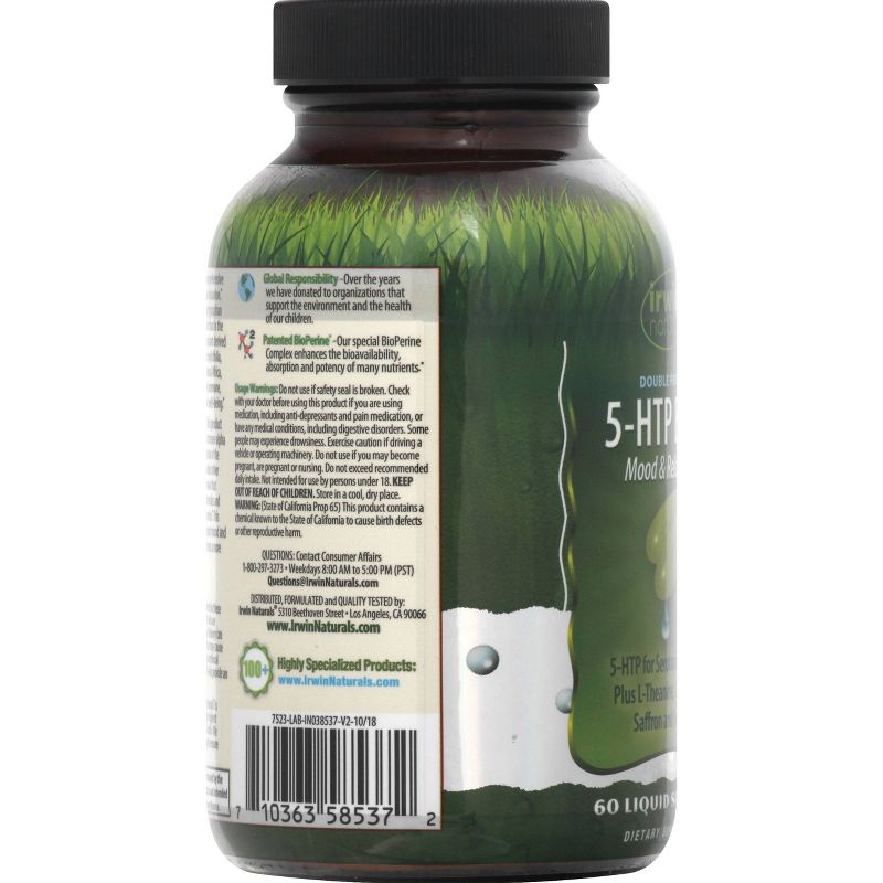 Irwin Naturals Double Potency 5-HTP Extra Dietary Supplement Liquid Softgels - 60ct, 5 of 6