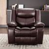Breathable Leather Manual Recliner Chair with Pillow Armrests and Pocket Spring Seat for Living Room - 4 of 4