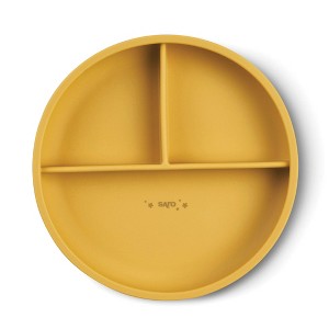 SARO "Food & Fun" 3-Compartment Silicone Plate: Suction Base, Baby-Led Weaning Toddler Feeding Plate - 1 of 3