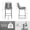 Gikpal Barstools, Counter Height Bar Stools with Back, Modern PU Leather Armless Chairs with Footrest and Metal Legs, for Kitchen Living Room Pub - 2 of 4