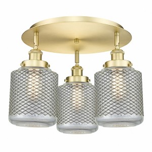 Edison - 3 Light Flush Mount In Industrial Style-9.5 Inches Tall and 17.75 Inches Wide - 1 of 1