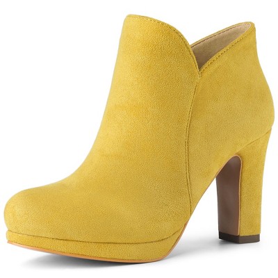 Yellow deals bootie heels