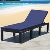 Tangkula Patio Lounge Chair Rattan Chaise w/ Adjustable Navy/Red & Off White Cushioned - 2 of 4