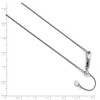 Black Bow Jewelry 0.8mm 10k White Gold Adjustable Wheat Chain Necklace - 2 of 4