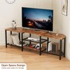 EcoSummer TV Stand with 4 Open Shelves, Corner Entertainment Center with LED Lights & Power Outlets, Vintage Brown - 2 of 4