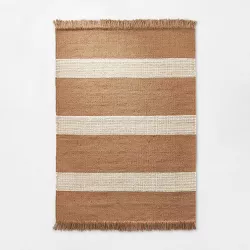 5'x7' Highland Hand Woven Striped Jute/Wool Rug Tan - Threshold™ designed with Studio McGee