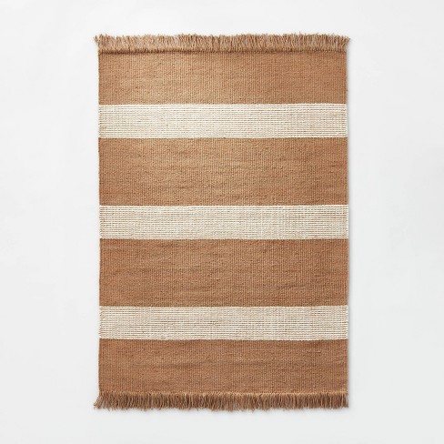 Highland Hand Woven Striped Jute/Wool Rug Tan - Threshold™ designed with Studio McGee - image 1 of 4