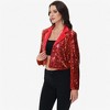 Anna-Kaci Women's Sequin Cropped Blazer Long Sleeve Sparkly Open Front Jacket - 3 of 4