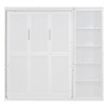 TIRAMISUBEST Full/Queen Size Murphy Bed Wall Bed with Open Storage Shelves, Solid Wood Foldable Murphy Cabinet Bed, Space Saving Design - 4 of 4
