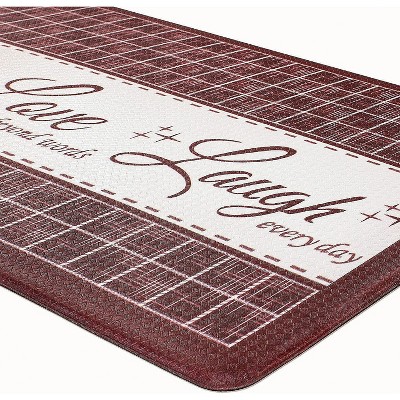 Kate Aurora Montauk Accents Anti Fatigue Memory Foam 18" x 30"  Live~Love~Laugh Kitchen Floor Mats With Beveled Edges