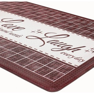 Kate Aurora Montauk Accents Anti Fatigue Memory Foam 18" x 30"  Live~Love~Laugh Kitchen Floor Mats With Beveled Edges - 1 of 3