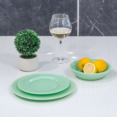 Jadeite Green Glass 7.25" Handcrafted Cereal Bowl