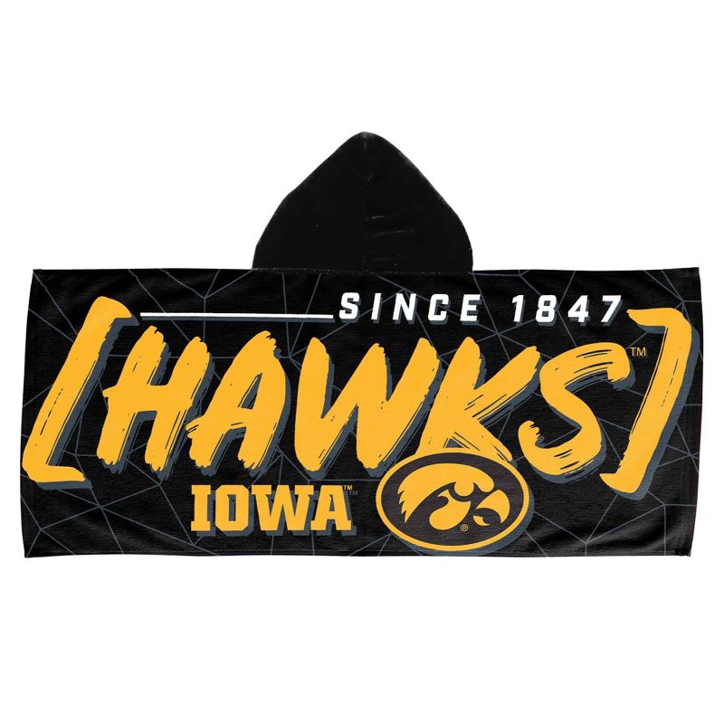 22&#34;x51&#34; NCAA Iowa Hawkeyes Hooded Youth Beach Towel, 1 of 4