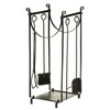 HOMCOM 30.25" 2-Tier Firewood Rack, Indoor Outdoor Wood Holder with Tools for Fireplace, Wood Stove, Fire Pit, Poker, Tongs, Broom, Shovel, Black - 4 of 4