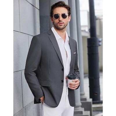 COOFANDY Mens Causal Blazer Two Button Suit Jackets Lightweight Slim Fit Sports Coats Dark Grey L — фото 2