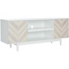 Tay 2 Shelf Pattern Media Stand - MED5012 - White Washed - Safavieh - 3 of 4