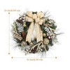 24-Inch Pre-Lit Christmas Wreath with 20 LED Lights, Gold Ball Ornaments, Bows & Antlers, Holiday Garland for Home Decoration, Champagne Gold - 2 of 4