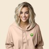 Dalix Alien Embroidered Fleece Cropped Hoodie Cold Fall Winter Women - 3 of 4