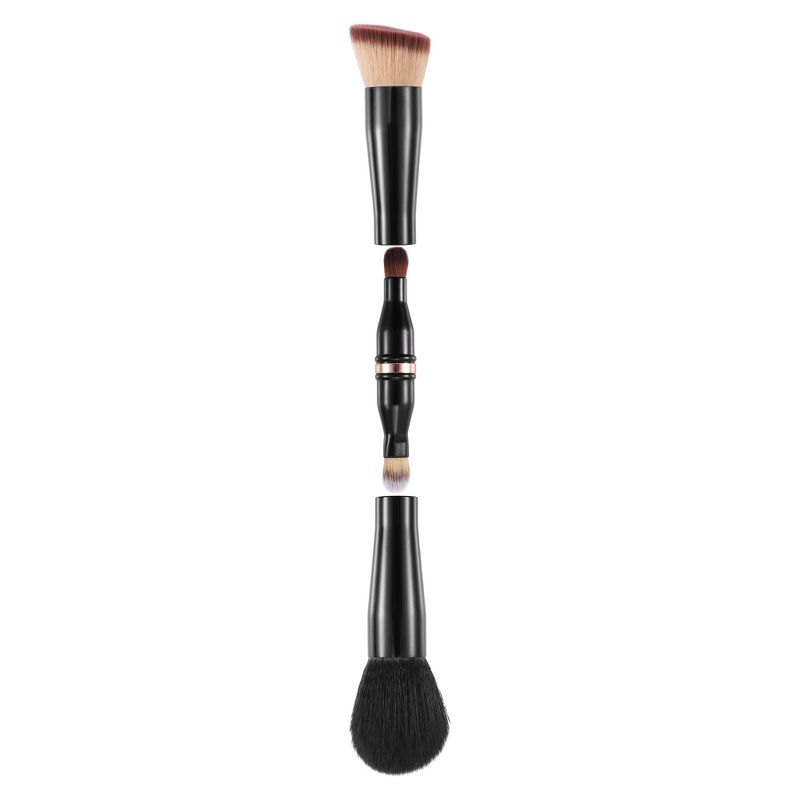 Unique Bargains 4 in 1 Makeup Brush Set Slant Foundation Brush Concealer Brush Plastic Handle Black 6.3Inches Height 1 Set, 1 of 7