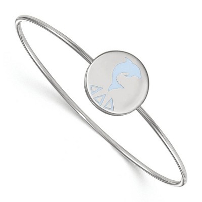 Black Bow Jewelry Sterling Silver Delta Delta Delta Greek Life Bangle Bracelet 8 Inch