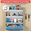 5052 Aluminum Work Station Storage Cabinet With Flip Up Work Tray, 2 Shelf Wall-Mounted Work Tray for Trailer Shop Garage Storage, Silver - 3 of 4