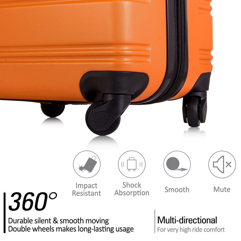 3 PCS Luggage Set, Hardside Spinner Suitcase with TSA Lock (20/24/28)-ModernLuxe, 4 of 9