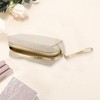 Unique Bargains Women's Solid Color Vertical Stripes Makeup Bag Beige 1 Pc - 3 of 3