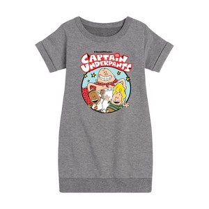 - Captain Underpants - C. Underpants, George, & Harold Graphic Short Sleeve Fleece Dress - 1 of 3