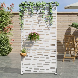 Dovelina Outdoor Freestanding Metal Privacy Screen Decorative Garden Fence - 1 of 4