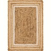 Unique Loom Braided Jute Gujarat Border Indoor Hand Made Area Rug - 2 of 4